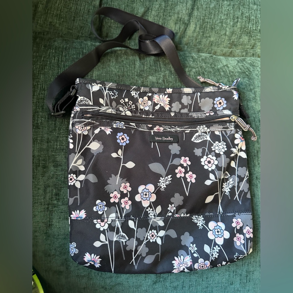 Vera Bradley Black and Pink Floral Crossbody Bag